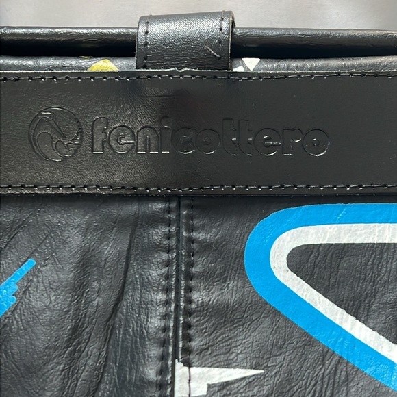 Fenicottero Black Leather Graffiti Bag - Picture 5 of 9